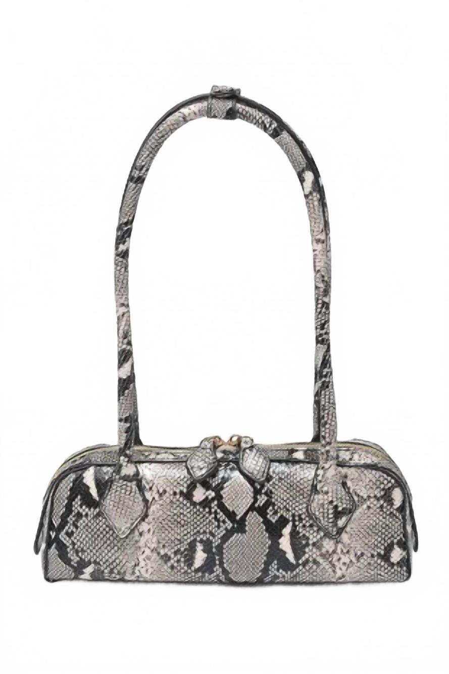 NEW MERVEILLE women's snake bag in grey